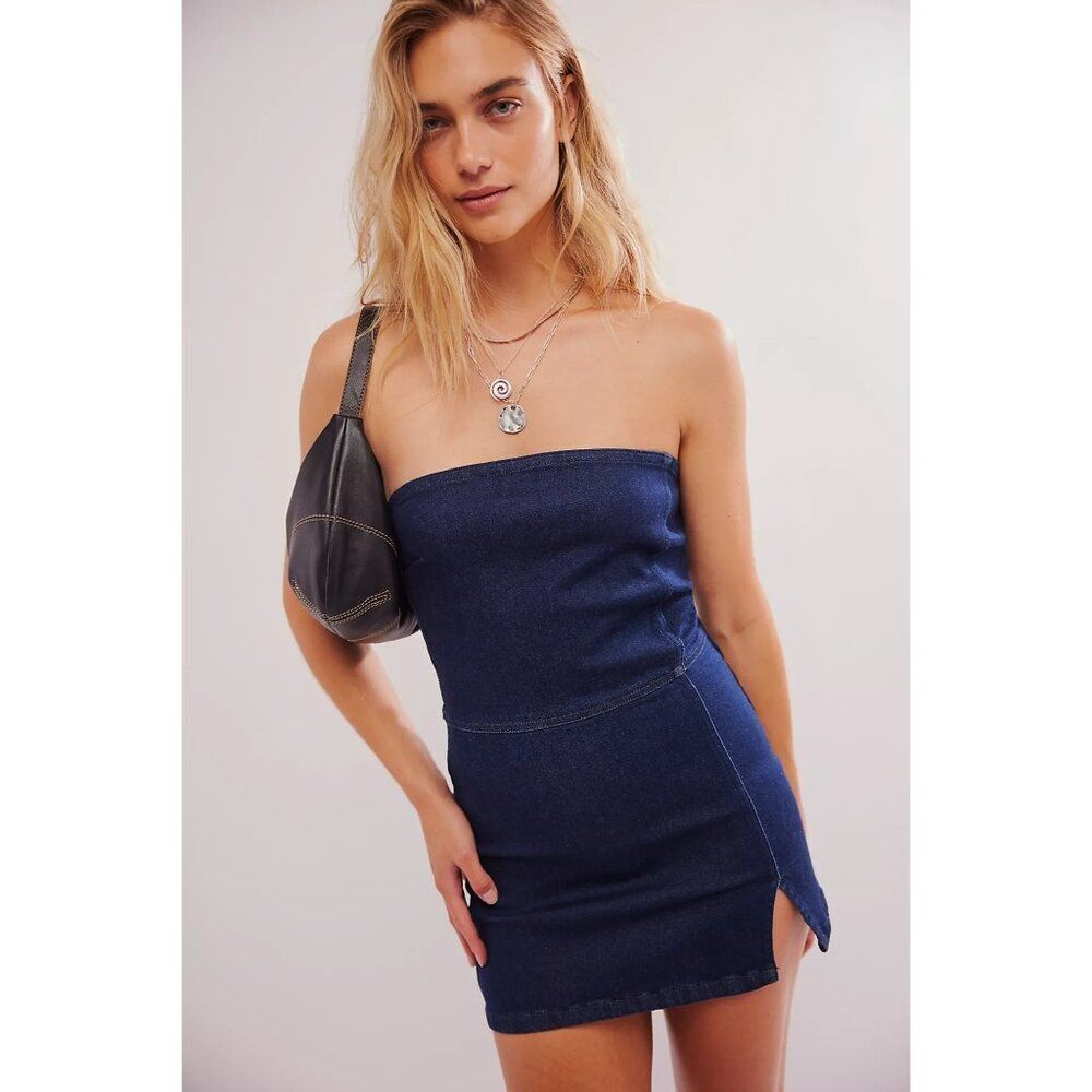 NEW Free People x SER.O.YA Leighton Dress Denim Micro Mini Size Small‎